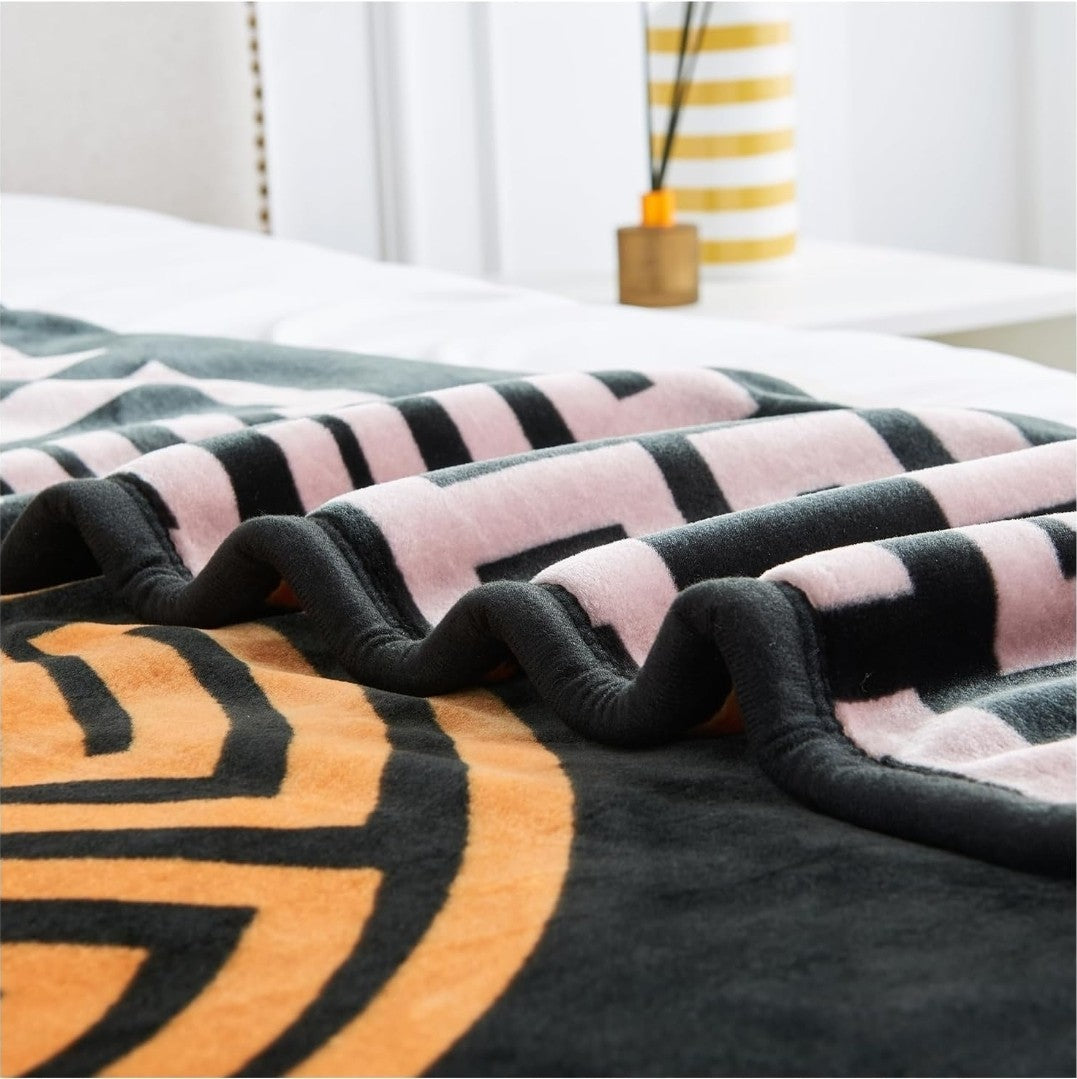 King Size Blanket 2 Ply Greek Reversable Fleece 4KG–Soft Warm Weighted 200x240cm