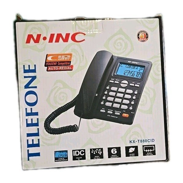 Wired Telephone with Caller ID & Loudspeaker–Fast Dialling,Mute,Redial,Office 