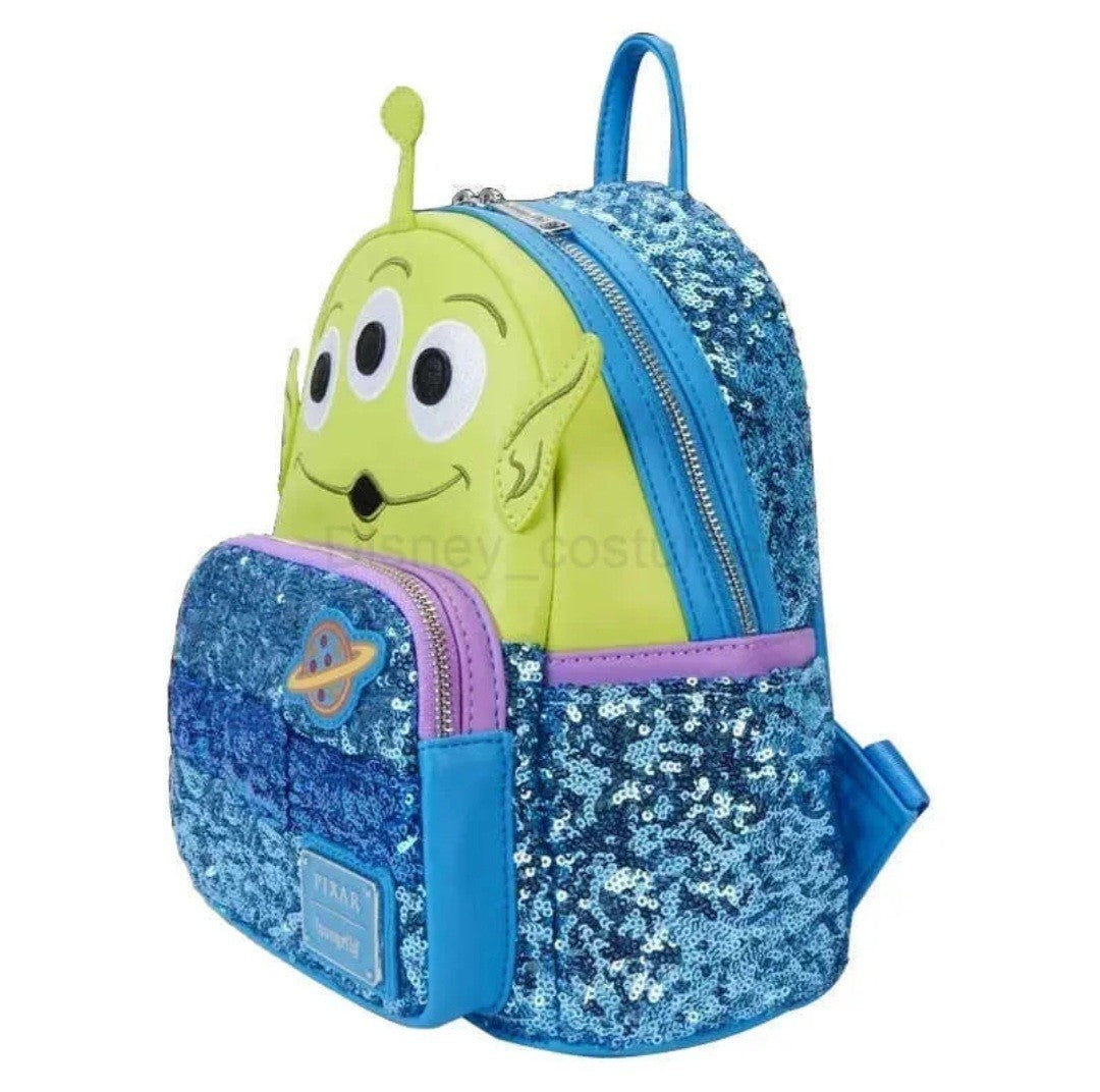 Brand New Loungefly Disney Pixar Toy Story Alien Sequin Cosplay Mini Backpack