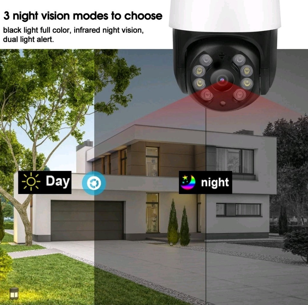 1080P WiFi PTZ Security Camera Outdoor Night Vision 2-W Audio Motion Detect CCTV