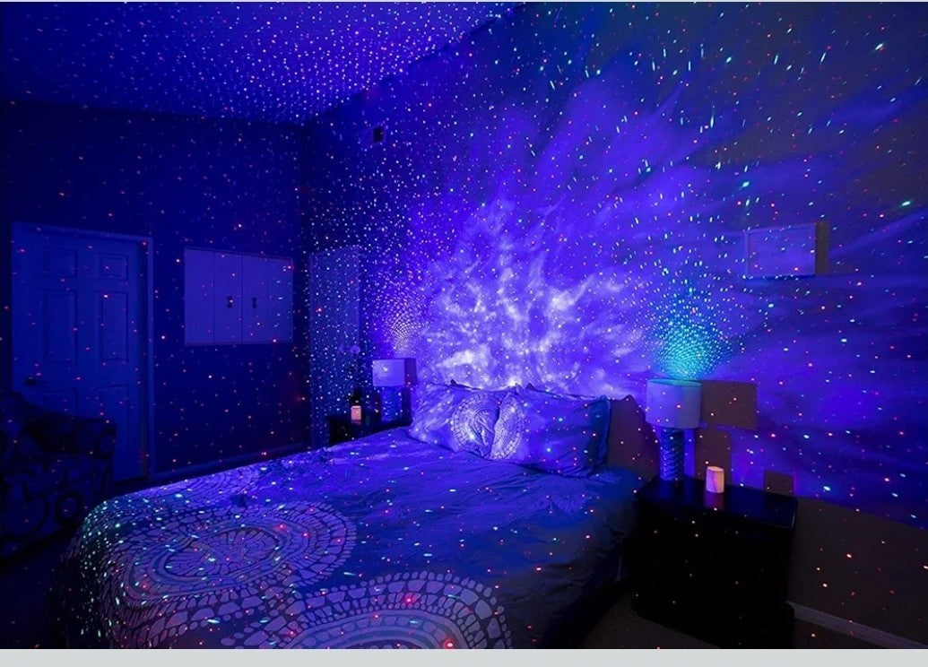BlissLights Sky Lite Projector – Blue Stars / Blue Cloud Galaxy Lamp Night Light