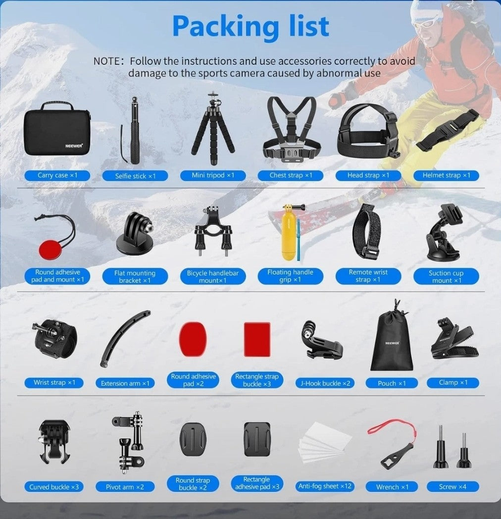 50-in-1 Action Camera Accessories Kit for GoPro Hero 12 11 10 9 8 7, Max, Fusion
