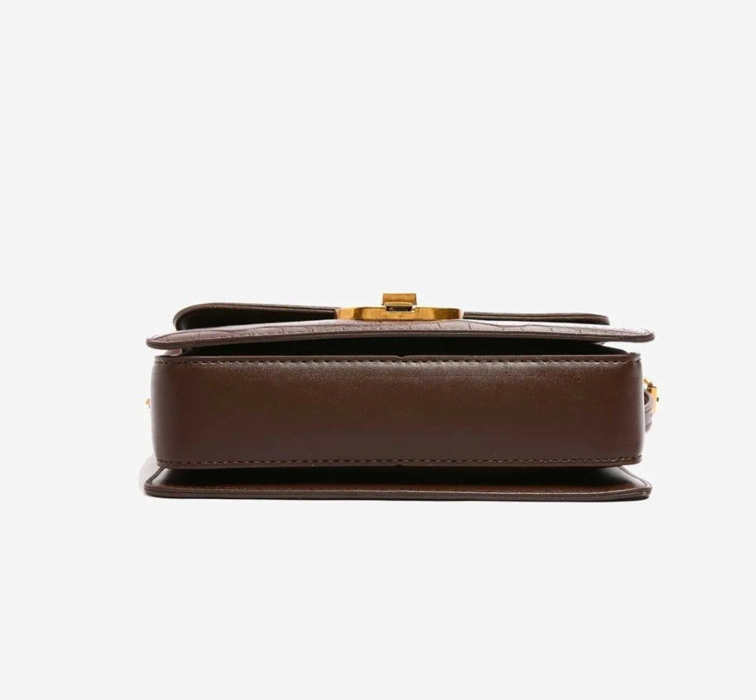 Small Leather Armpit Bag for Ladies Strap Shoulder Crossbody Vintage Bag COFFEE