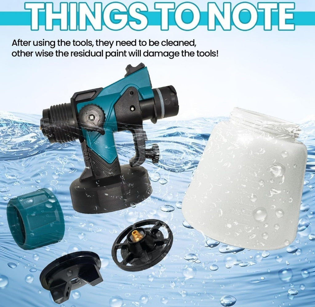 Cordless Paint Sprayer 1000ML  Spray Gun + 2 x 18V Li-ion Battery & Accessories
