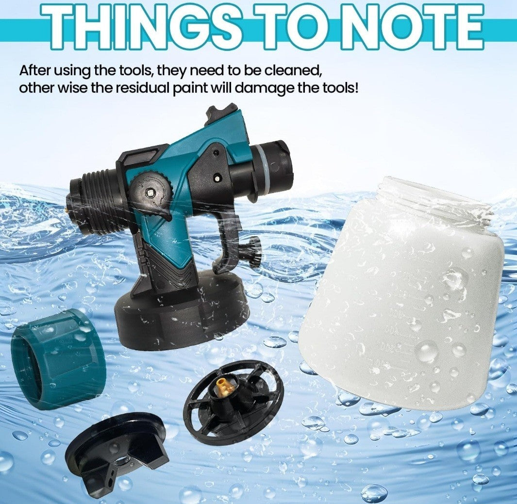 Cordless Paint Sprayer 1000ML  Spray Gun + 2 x 18V Li-ion Battery & Accessories