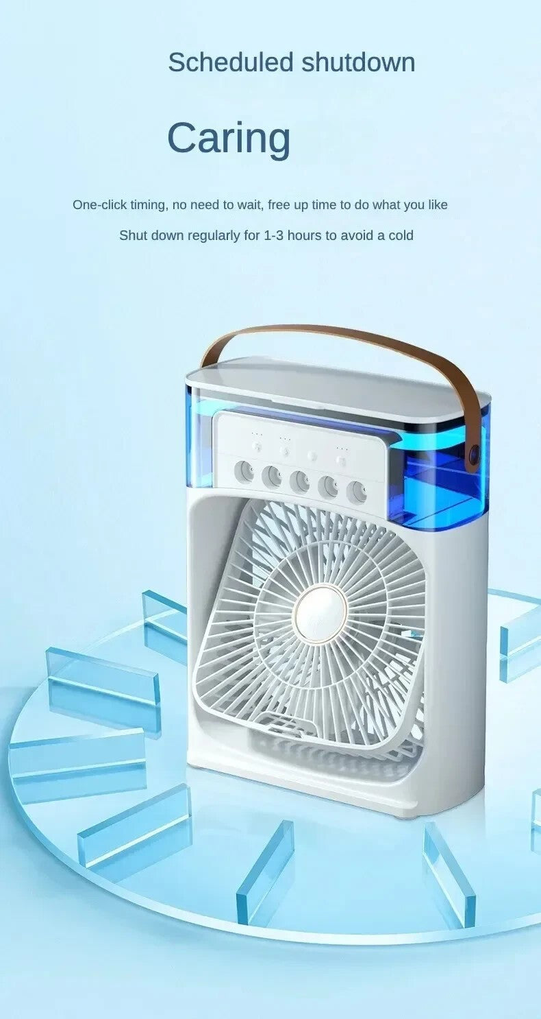 Portable Mini Air Cooler Mist Fan Humidifier – 3-in-1 Cooling Power for Any Room