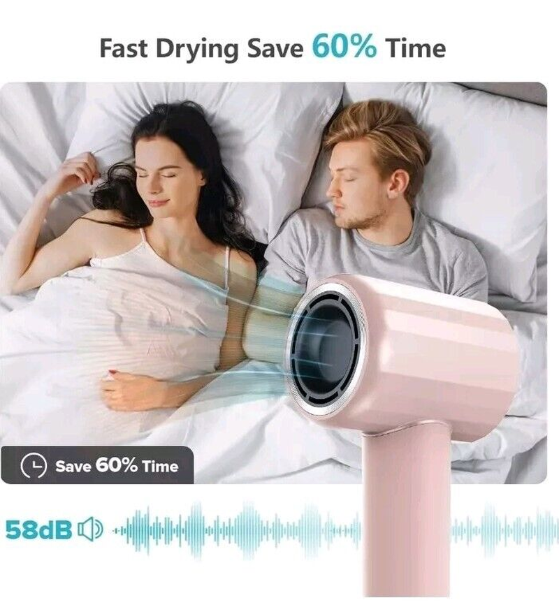 Professional Fentgo High Speed Hair Dryer with Diffuser,Ion Blow Dryer Brushless