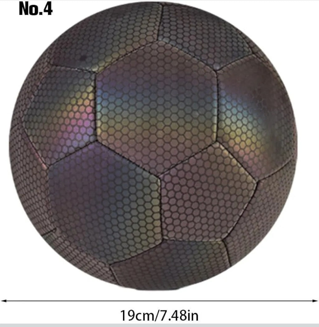 New, BRIGHT Luminous Reflective Holographic PU Leather Soccer Ball Football