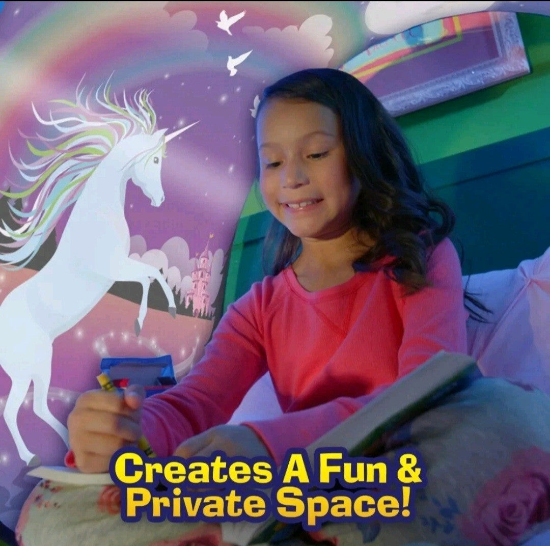 Dream Kids Bed Tent – Foldable Pop-Up Canopy | Cozy Sleep Dome UNICORN FANTASY