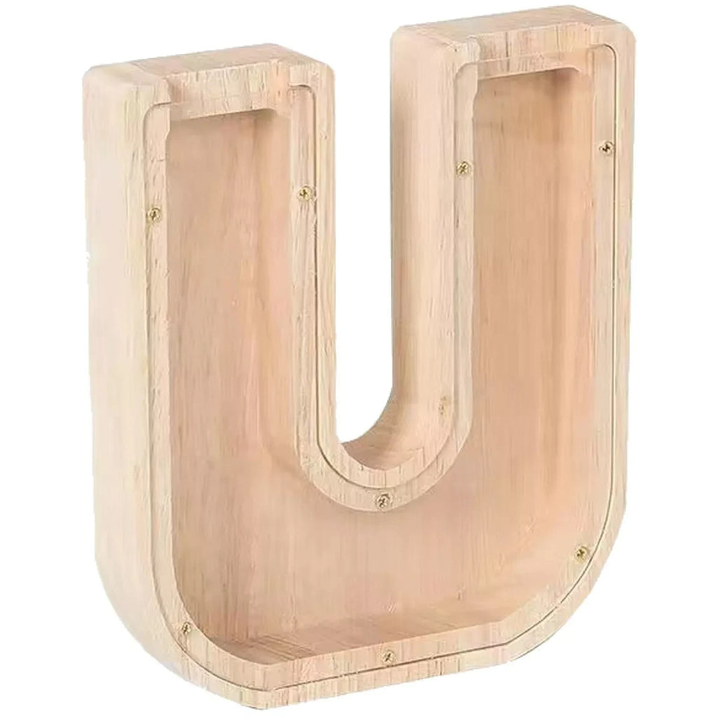 Wooden Letter Money Box A-Z - Standing Letters & Symbols Coin Saving Boxes