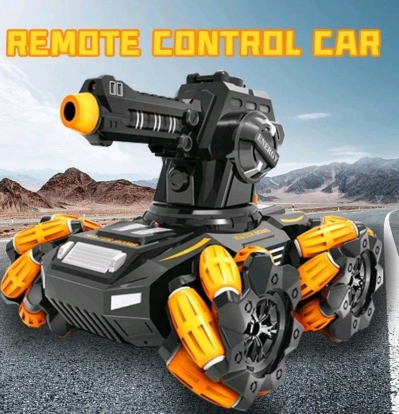 RC Stunt Tank Car 2.4G Remote Control 4WD Drift Vehicle with Water Bomb Shooter 