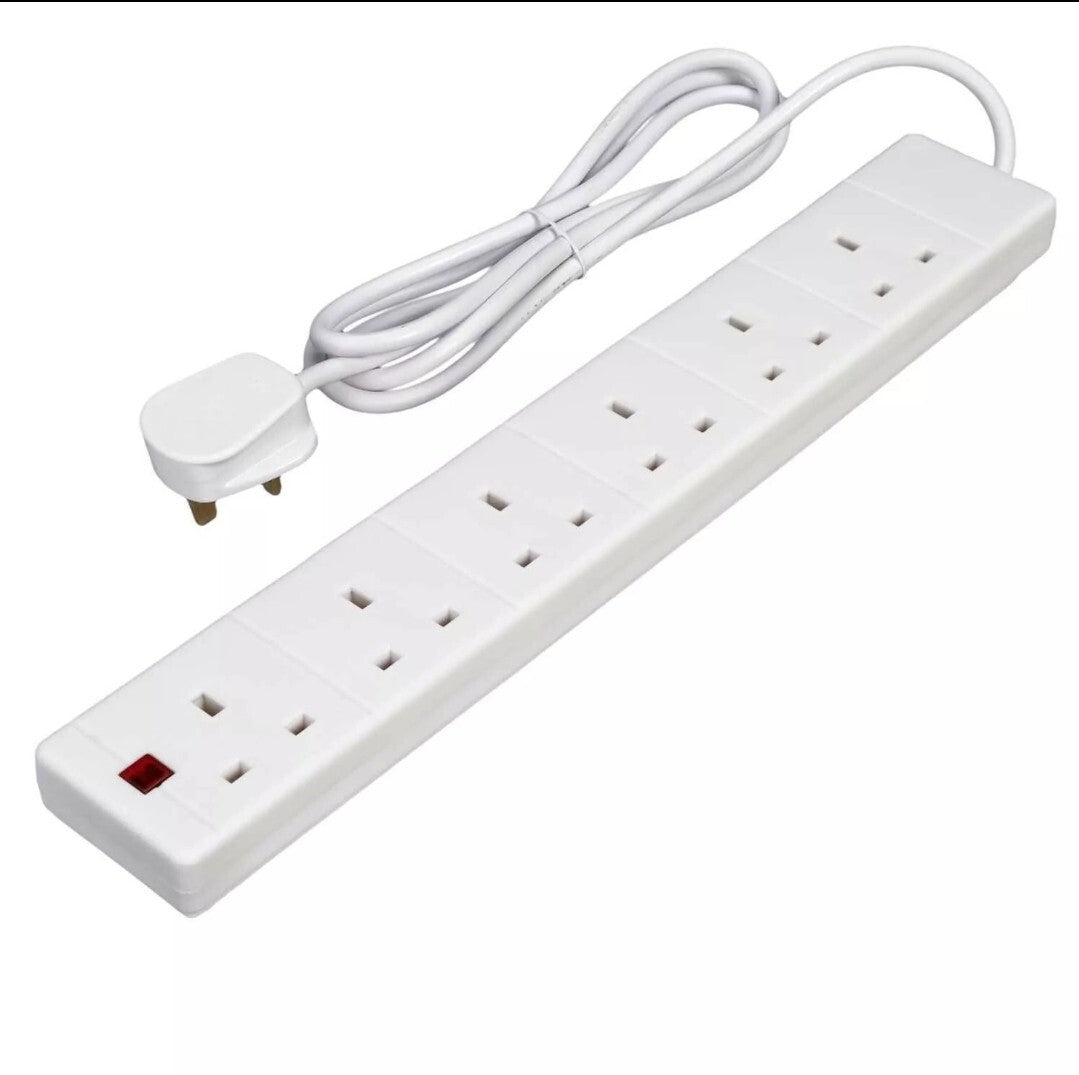 EXTENSION LEAD CABLE ELECTRIC MAINS POWER 3 Way, 4 Way, 6 Way GANG PLUG SOCKET