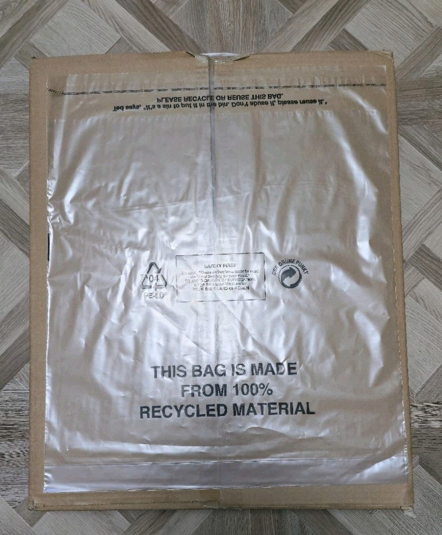 Resealable Poly Bags 100pcs, 400x410mm + 50mm | Garments Packaging Recyclable