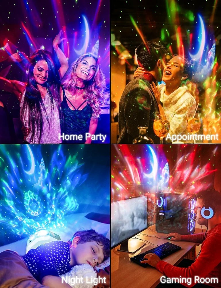 2 In 1 Galaxy Star Night LED Starry Sky Projector Light With Bluetooth Speaker