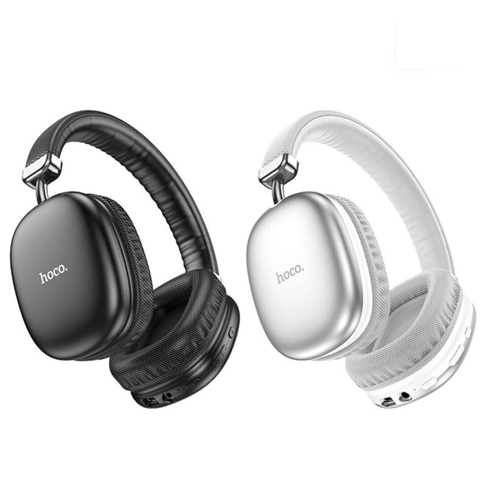 NEW HOCO W35 MAX Wireless Bluetooth Headphones Headset-90H Playtime-Black-Silver