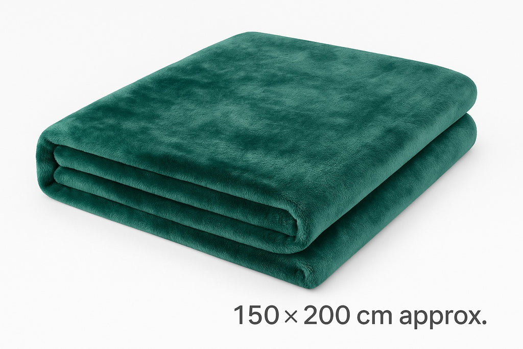 Luxury Faux Mink Throw Blanket Forest Green – Super Soft Cozy Collection 150×200