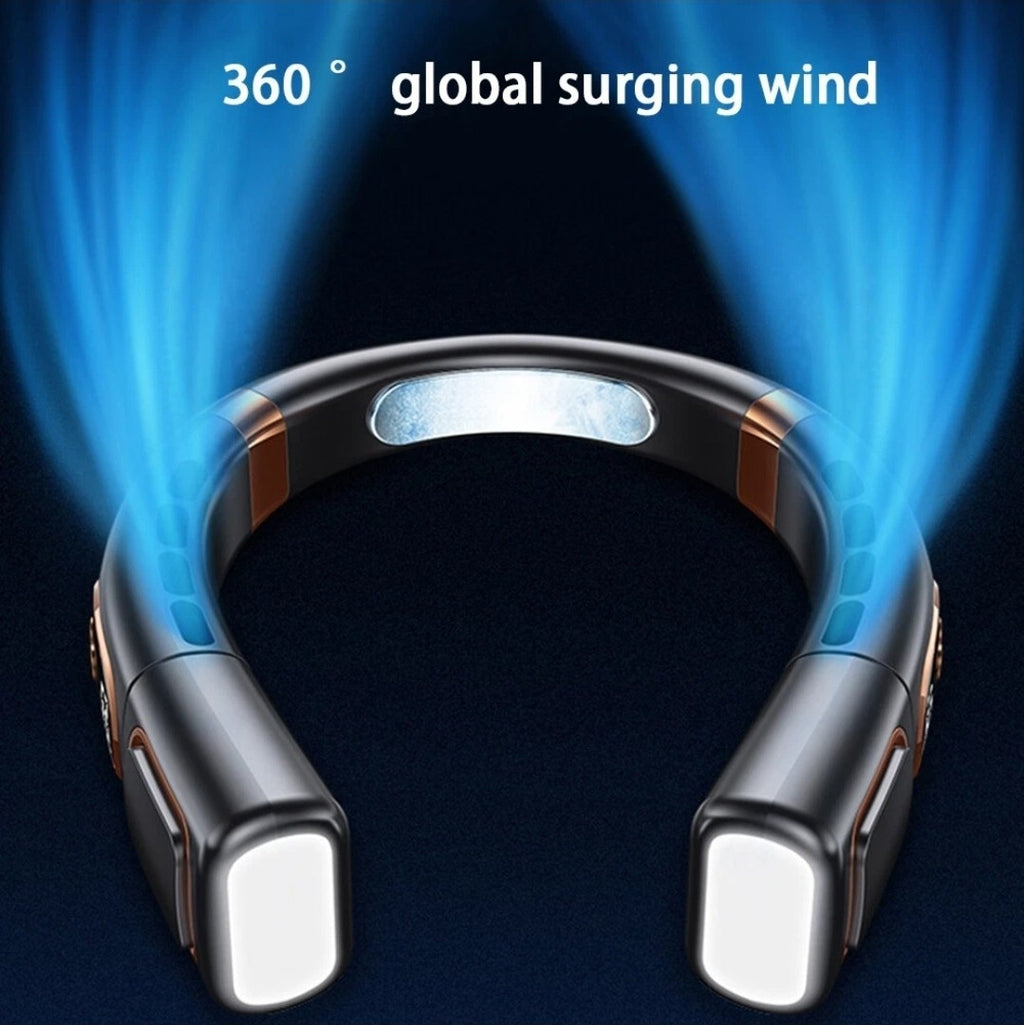 Portable Neck Fan 5 Speeds with LED Fan Air Cooler for Home Office Travel Sports