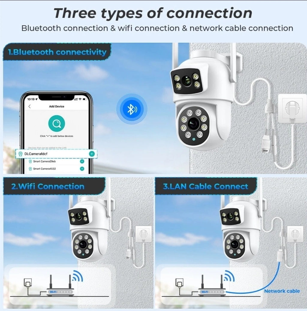 Wireless 8MP 4K IP Camera WIFI Outdoor CCTV HD PTZ Smart  Security IR Camera 
