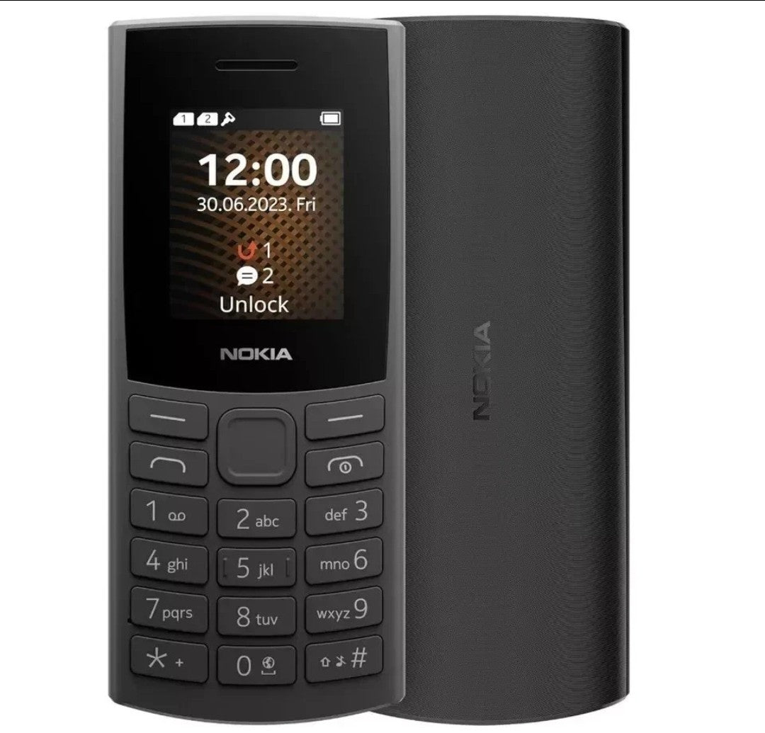 Genuine Nokia 105 Dual Sim Charcoal Unlocked 1.8” Simple Button Phone New Sealed