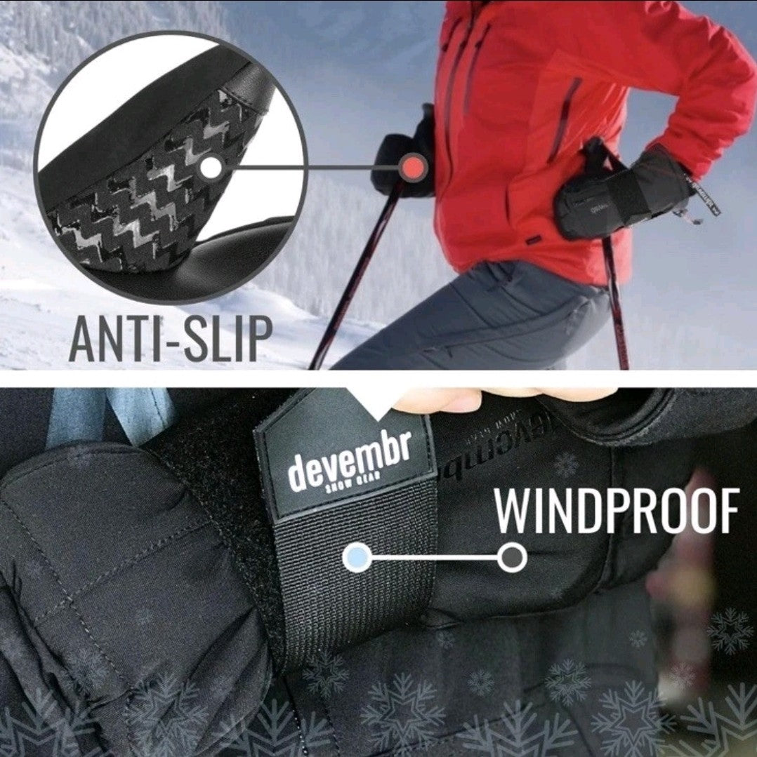 DEVEMBR Snowboarding SKI Warm Gloves Mittens Touch Screen Waterproof  S/M/L Size