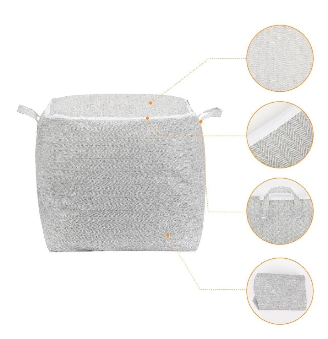 2 x Clothes Storage Bags With Zips Bedroom Large Collapsible Storage Bag 220L