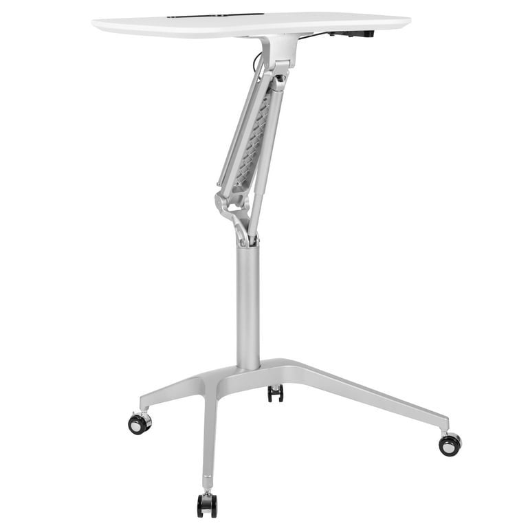 Sit-Stand Adjustable Computer Desk 28" White | Ergonomic Workstation Table