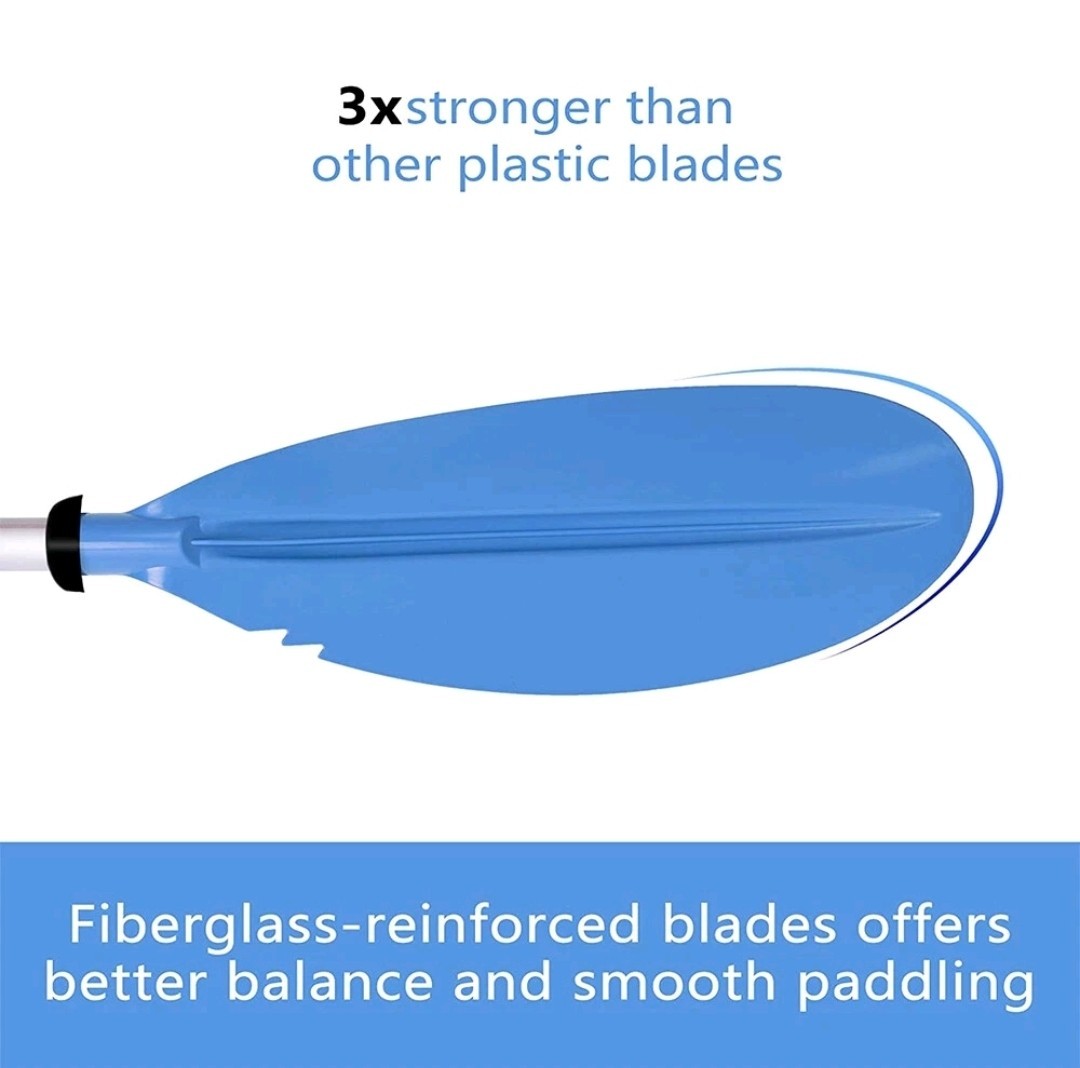 Professional Kayak Paddle Asymmetrical Floating Oar Aluminium Paddle 220cm Blue