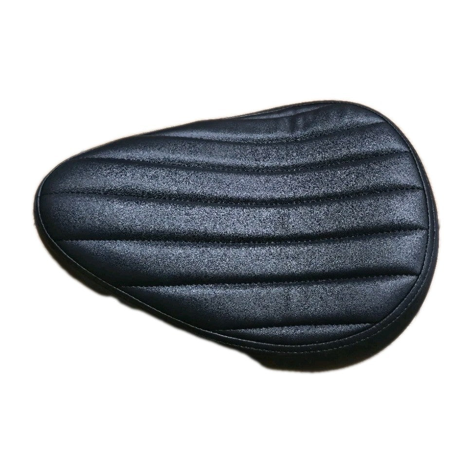 Motorcycle Leather Solo Seat - Black Tuck n Roll New For Motorbike 