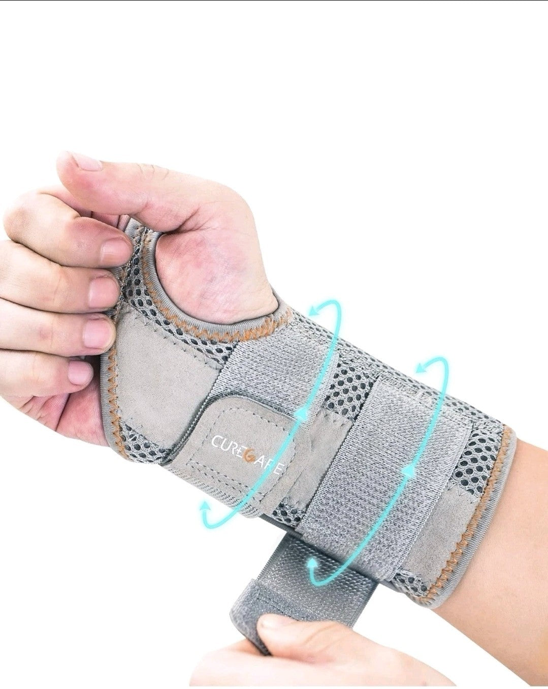 CURECARE New Updated Carpal Tunnel Wrist Splint, Adjustable Left Hand Size S/M