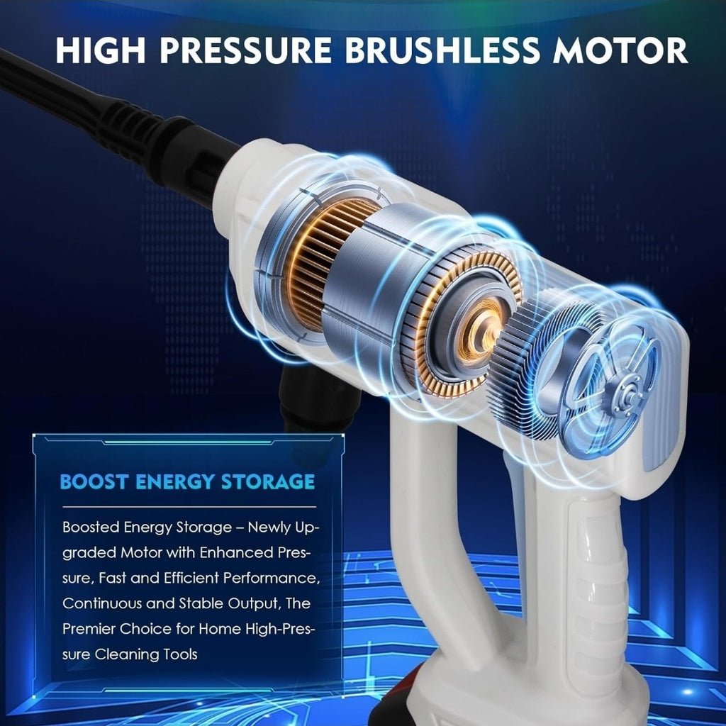 96V Cordless Pressure Washer Portable High Power Jet Wash Cleaner Kit X2 Battery