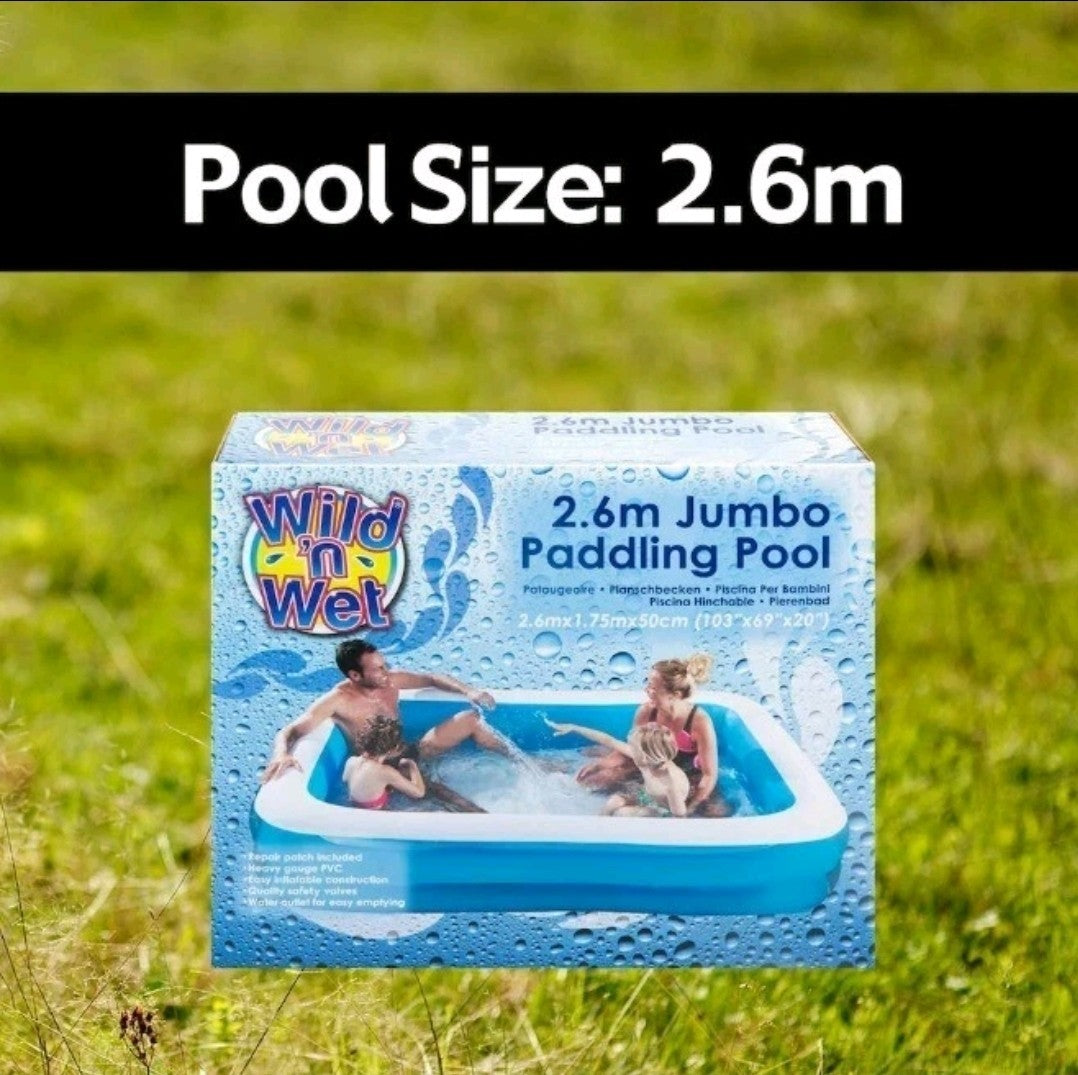 Jumbo Inflatable Family Pool – Extra Large Rectangular Paddling BRAND NEW