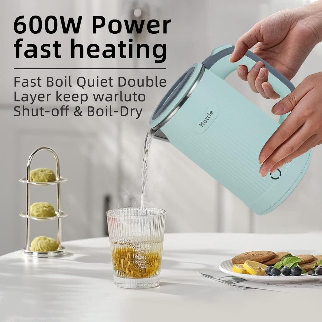 Green 0.8L Electric Kettle-600W Fast Boil, Portable, Energy Efficient  Auto shut