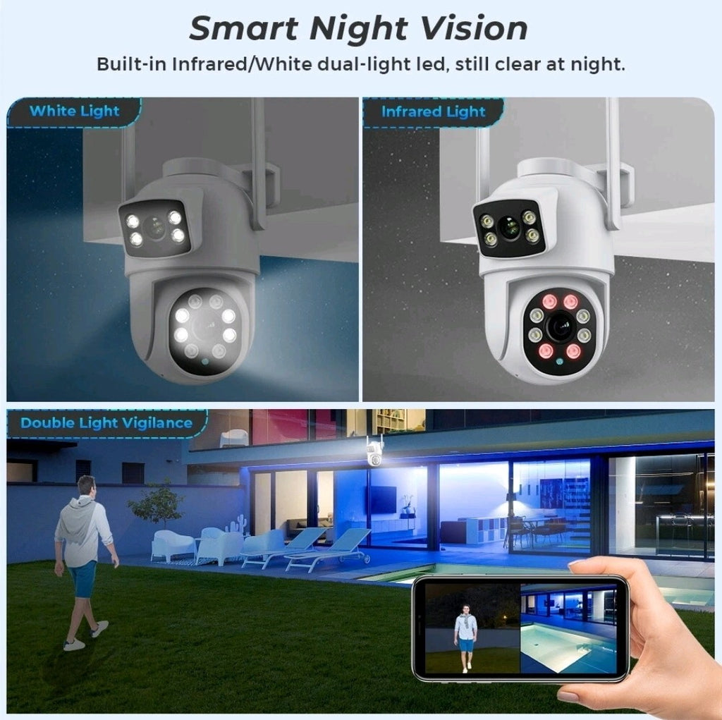 Wireless 8MP 4K IP Camera WIFI Outdoor CCTV HD PTZ Smart  Security IR Camera 