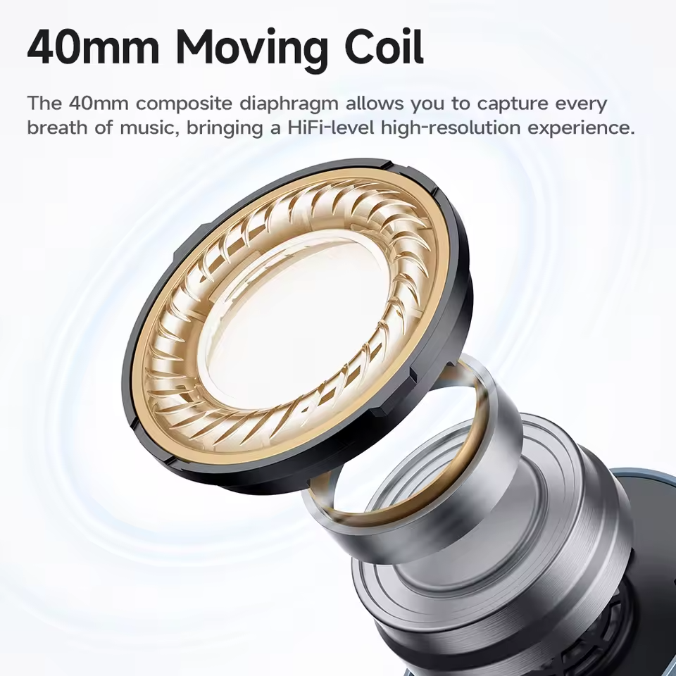 NEW HOCO W35 MAX Wireless Bluetooth Headphones Headset-90H Playtime-Black-Silver