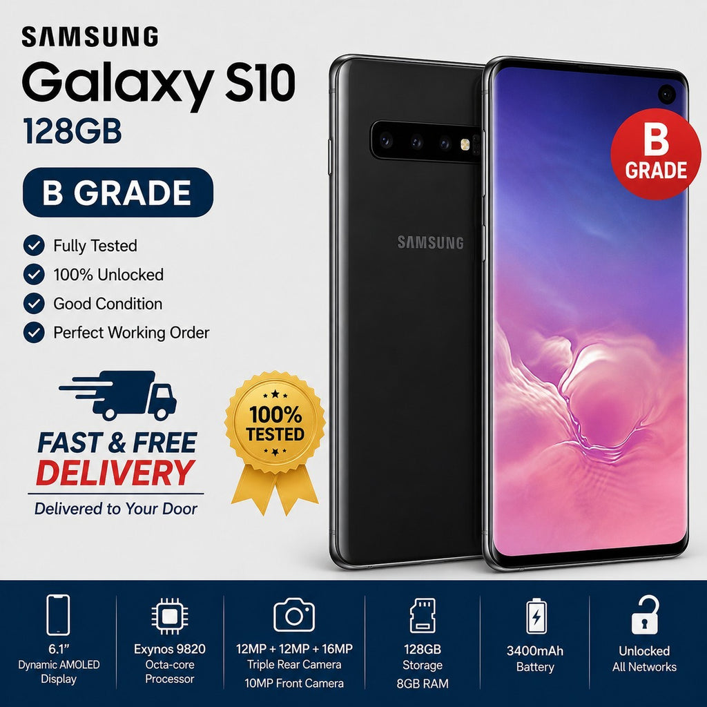 SAMSUNG GALAXY S10 PRISM BLACK  128GB UNLOCKED MOBILE PHONE