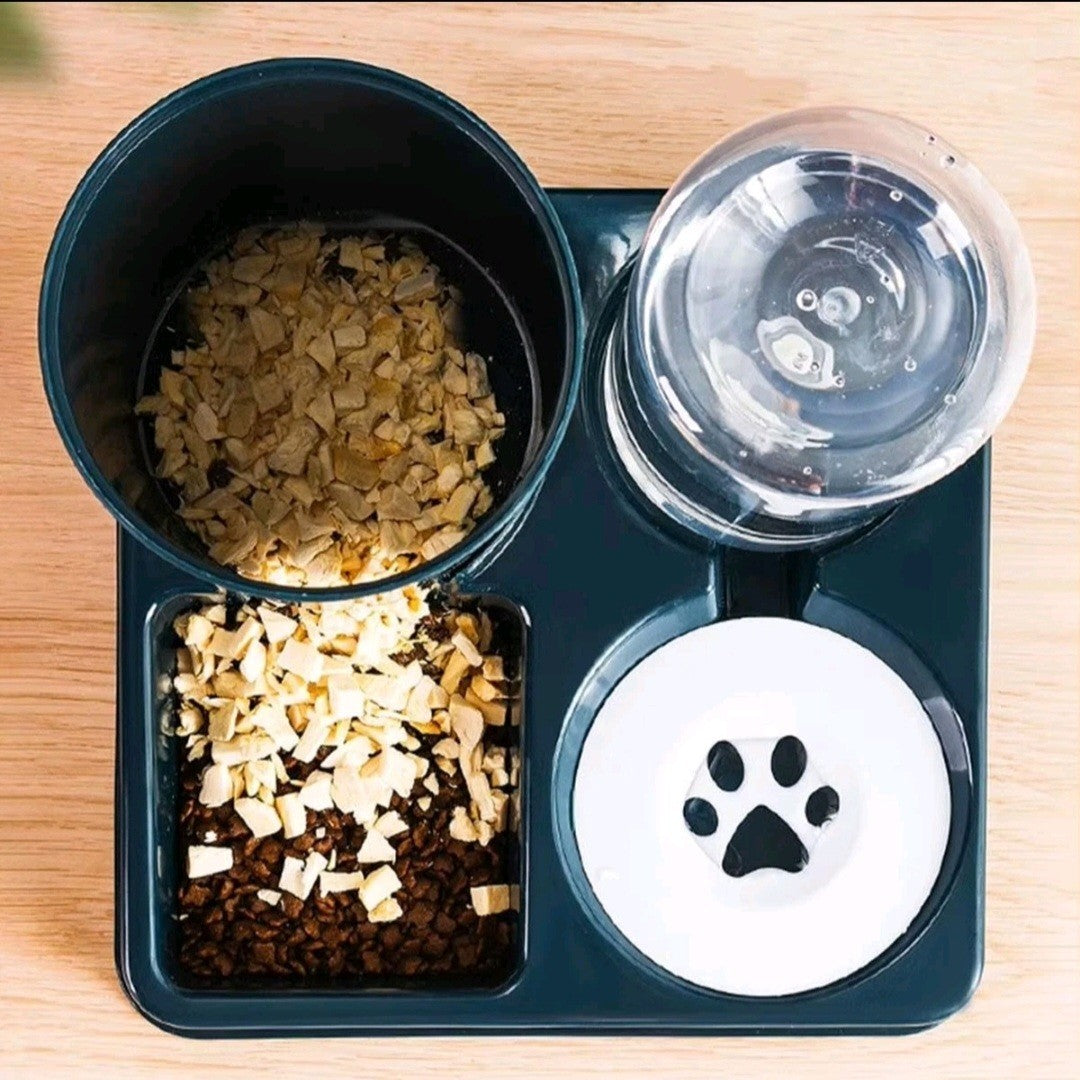 2 in1 Feeder Food Water Dispenser Bowl Automatic Dog Cat Bottle Pet Self Feeding