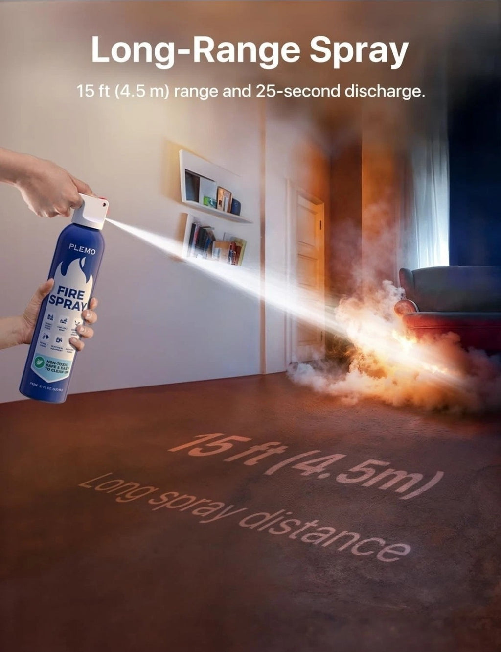 PLEMO F62N Car Fire Stop Extinguisher Spray for Car, Home, Kitchen,Caravan 620ml