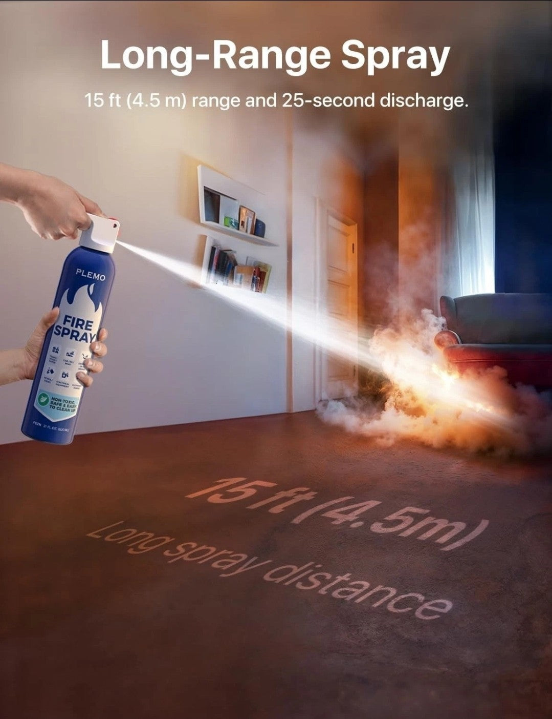 PLEMO F62N Car Fire Stop Extinguisher Spray for Car, Home, Kitchen,Caravan 620ml