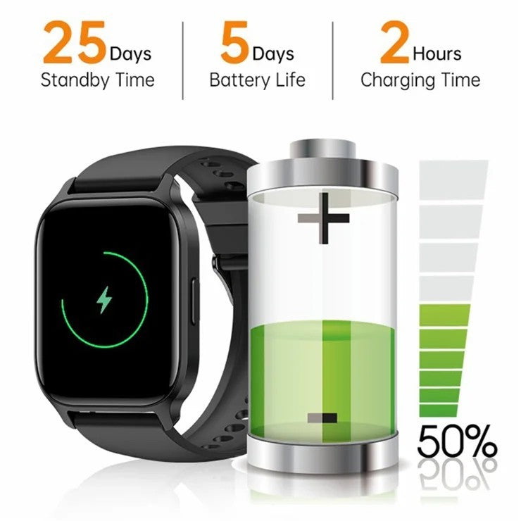 Smart Watch Fitness Tracker Heart Rate Bluetooth Call Men Women Sport Watches UK