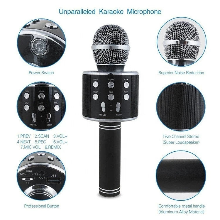 Girls & Boys Toys Age 3-12, Gifts for 3-10 Year Old Microphone Bluetooth Speaker