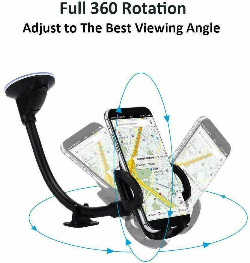 UNIVERSAL LONG ADJUSTABLE ARM CAR MOBILE PHONE HOLDER 30CM