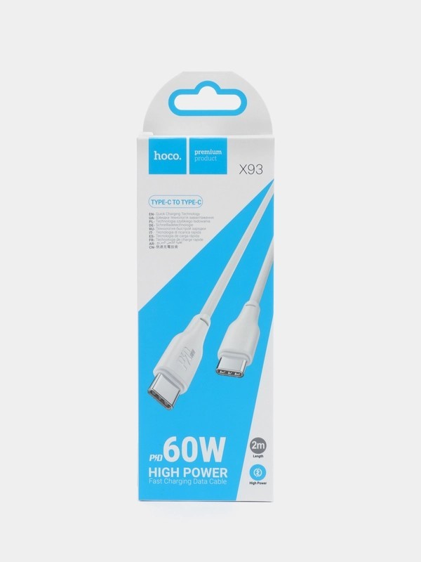 2M HOCO 60W USB-C to USB-C Charging & Data Cable–Super Fast, Durable, High-Speed