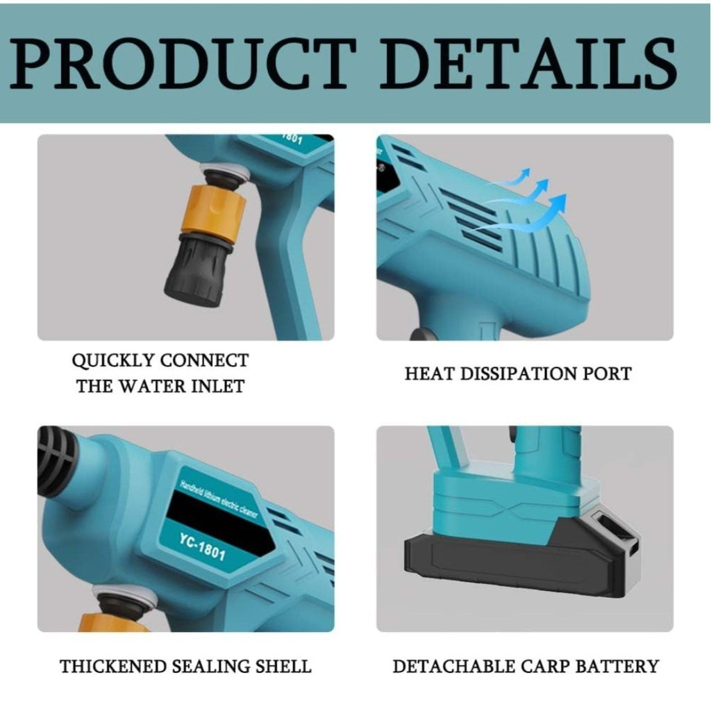 RONTALY (YC-1801) 3 In 1 Nozzle Cordless Pressure Washer + Accessory NO BATTERY 