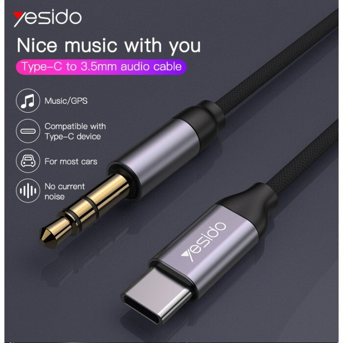 Type C to 3.5mm Aux Cable Lead ,For Car Stereo Audio Cable Adapter Audio Jack