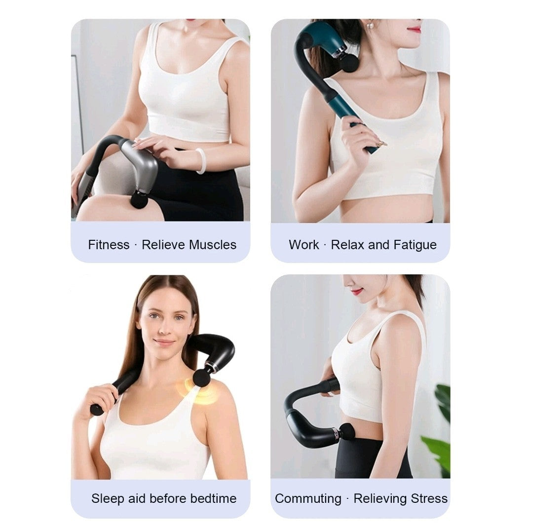 Massage Gun with Extended Handle – Deep Tissue Percussion Back & Neck Massager