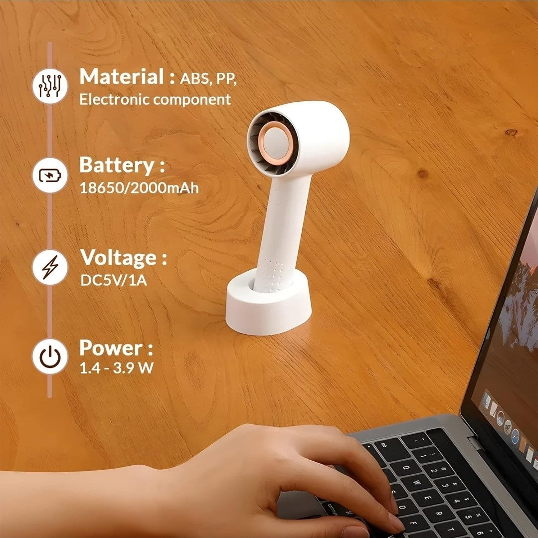 Mini Fan Portable Pocket Size Handheld Rechargeable Indoor-Outdoor-Home-Office