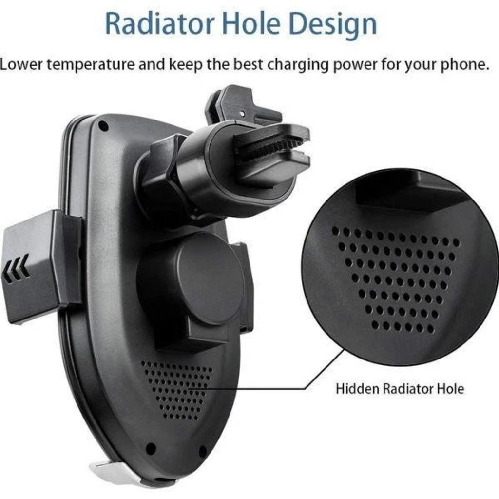 Wireless Charging Car Phone Holder Windscreen & Air Vent  Automatic Clamping