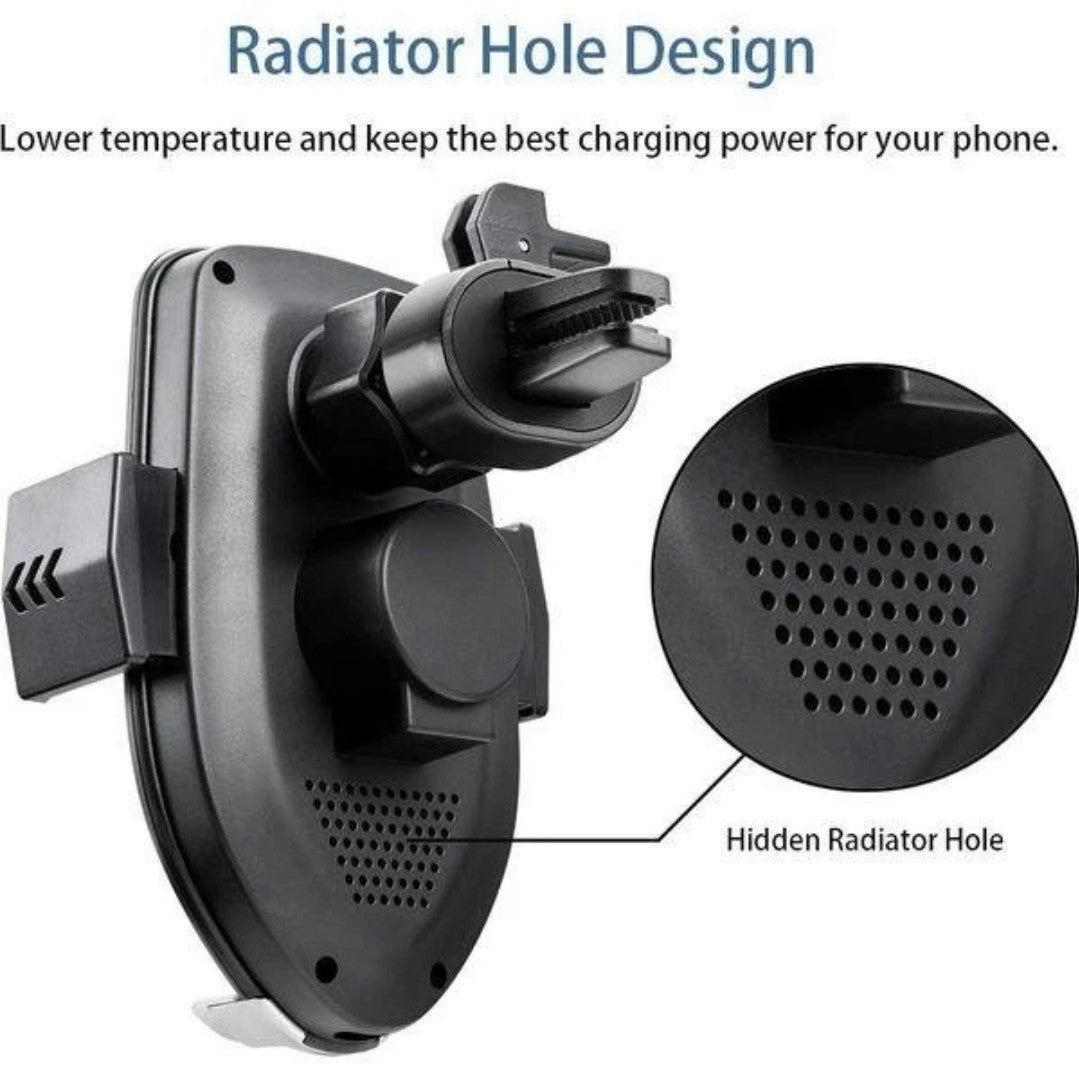 Wireless Charging Car Phone Holder Windscreen & Air Vent  Automatic Clamping