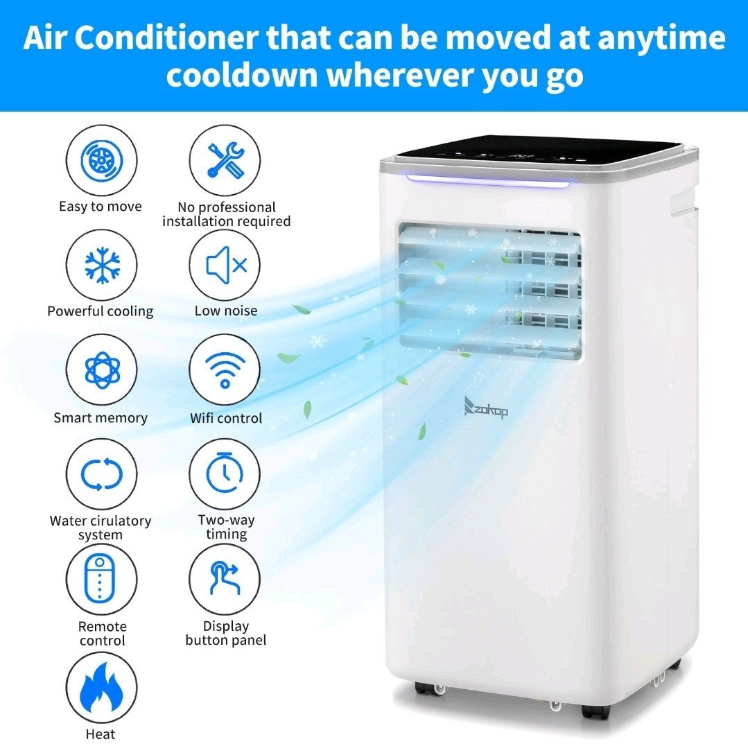 3 In 1 Portable Air Conditioner 8000BTU Mobile AC Unit, Fan,Dehumidifier