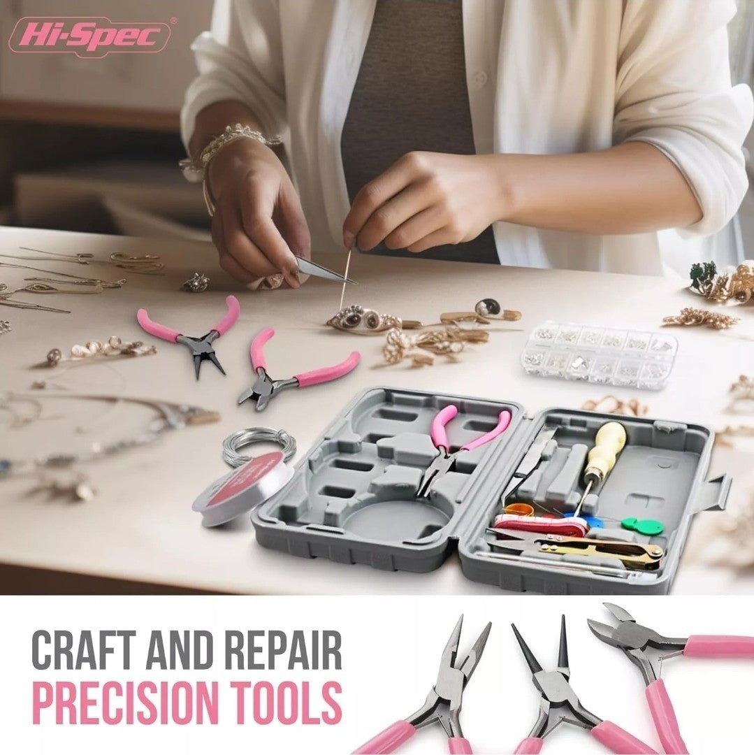 17Pc Jewellery Making Tool Kit for Bracelet, Necklace, Earring 600PC Finding Set